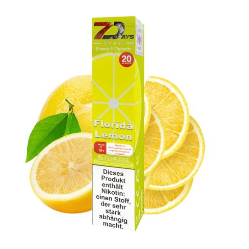7Days Vape Einweg E-Shisha Florida Lemon 20mg/ml