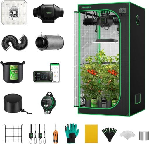 VIVOSUN Growbox 60 x 60 x 160 cm Komplettset